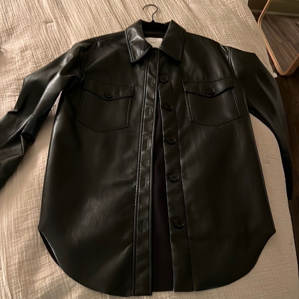 Aritzia oversized “leather” shacket